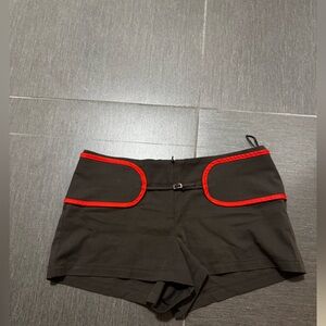 Zara Brown and Red Mini Shorts